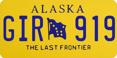 AK license plate GIR919