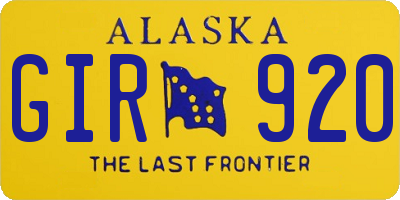 AK license plate GIR920
