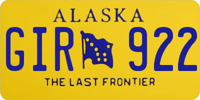 AK license plate GIR922
