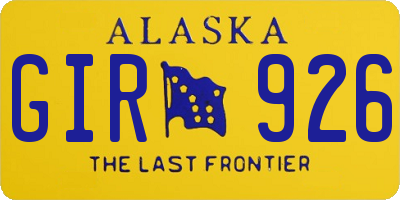 AK license plate GIR926