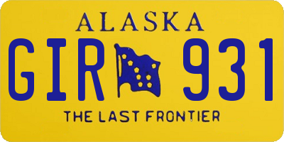 AK license plate GIR931