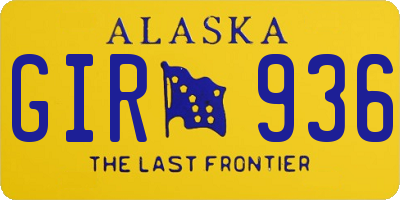 AK license plate GIR936