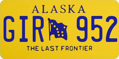 AK license plate GIR952