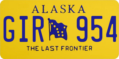 AK license plate GIR954