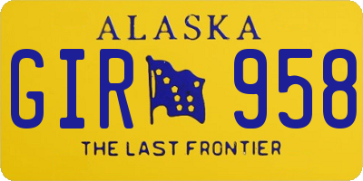 AK license plate GIR958