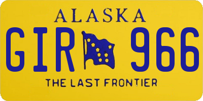 AK license plate GIR966