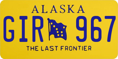 AK license plate GIR967