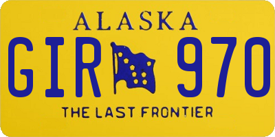 AK license plate GIR970