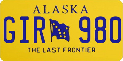 AK license plate GIR980