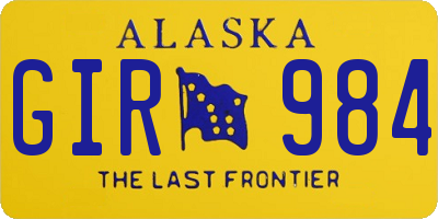 AK license plate GIR984