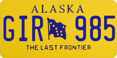 AK license plate GIR985