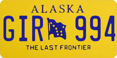 AK license plate GIR994