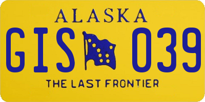 AK license plate GIS039