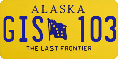 AK license plate GIS103