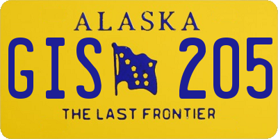 AK license plate GIS205