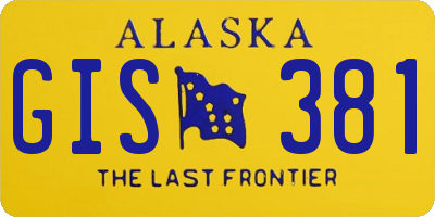 AK license plate GIS381