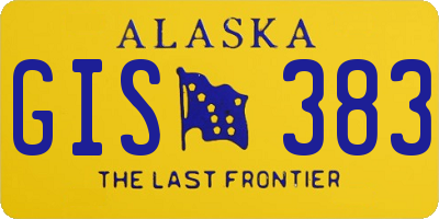 AK license plate GIS383