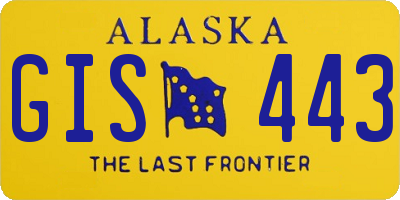 AK license plate GIS443