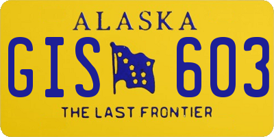 AK license plate GIS603