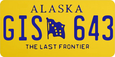 AK license plate GIS643