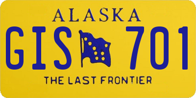 AK license plate GIS701