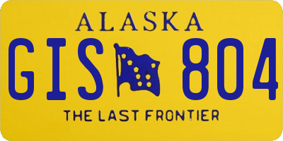AK license plate GIS804