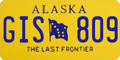 AK license plate GIS809