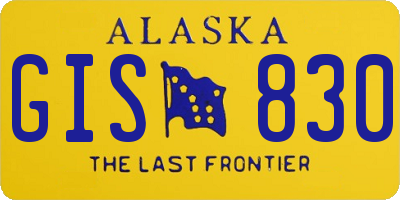 AK license plate GIS830