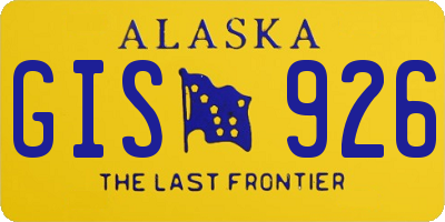 AK license plate GIS926