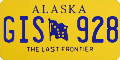 AK license plate GIS928