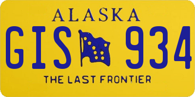 AK license plate GIS934