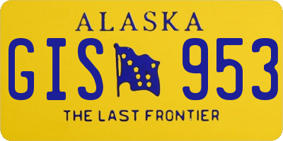 AK license plate GIS953