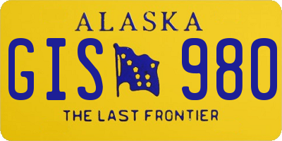 AK license plate GIS980