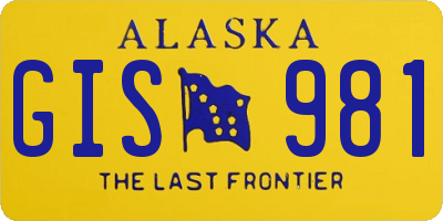 AK license plate GIS981