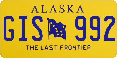 AK license plate GIS992