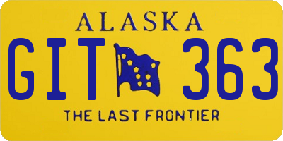 AK license plate GIT363