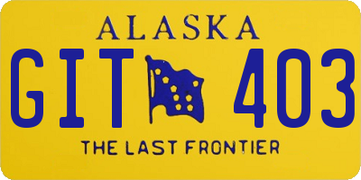 AK license plate GIT403