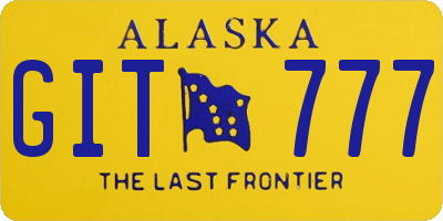 AK license plate GIT777