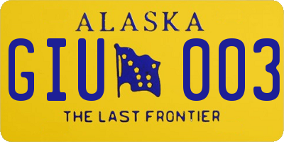 AK license plate GIU003