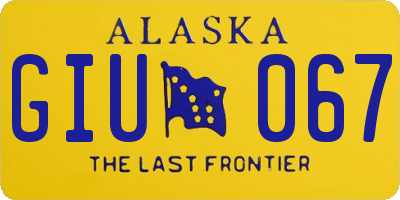 AK license plate GIU067
