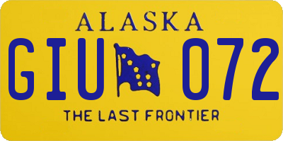 AK license plate GIU072