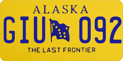 AK license plate GIU092