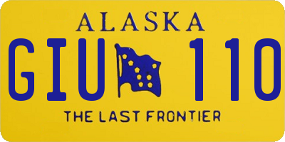 AK license plate GIU110