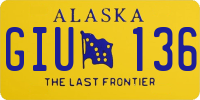 AK license plate GIU136