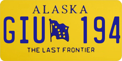 AK license plate GIU194