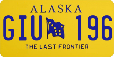 AK license plate GIU196