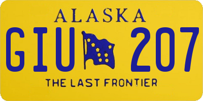 AK license plate GIU207