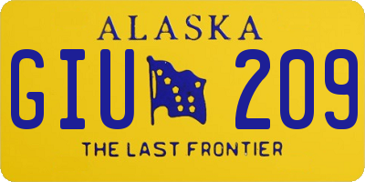 AK license plate GIU209