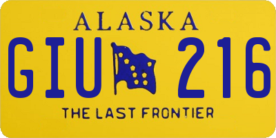 AK license plate GIU216