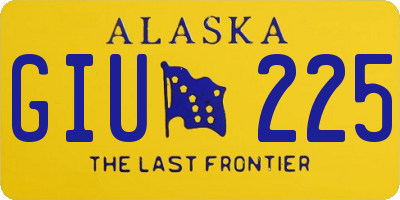 AK license plate GIU225
